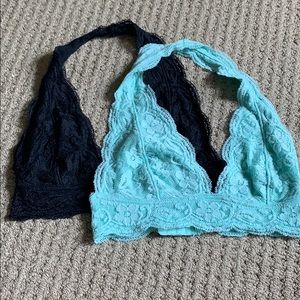 TWO halter bralettes